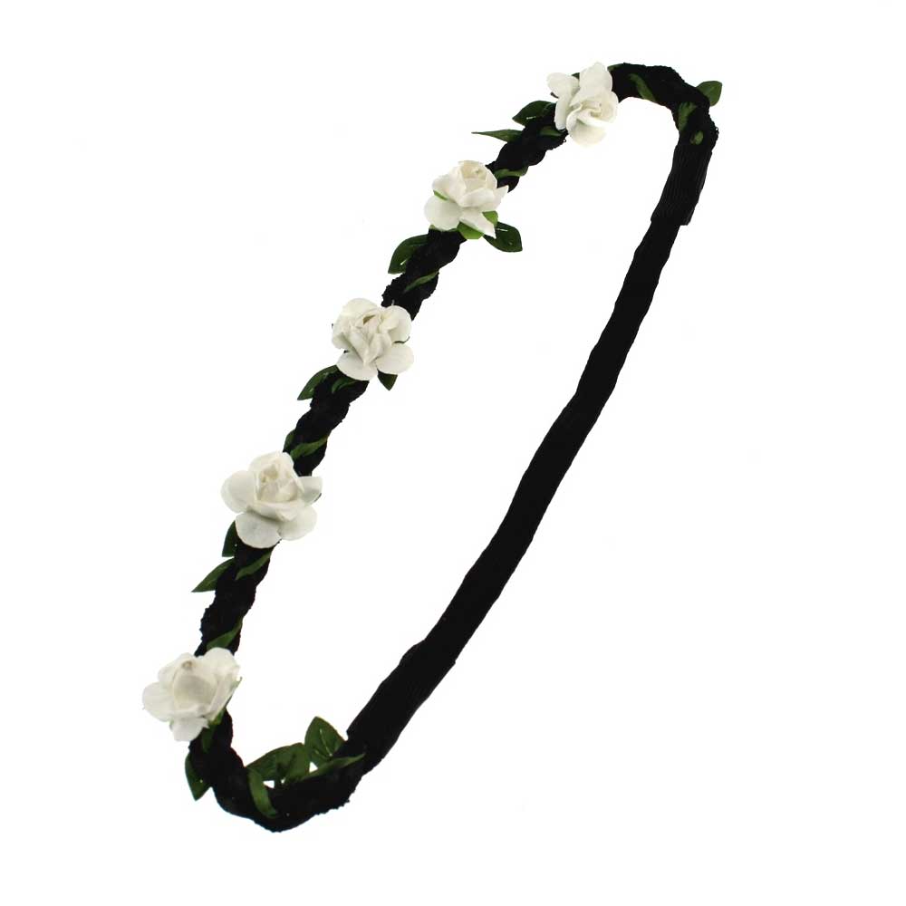 Zac's Alter Ego - Rose white elastic Headband - White